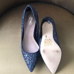 Glittery Navy Blue Pumps